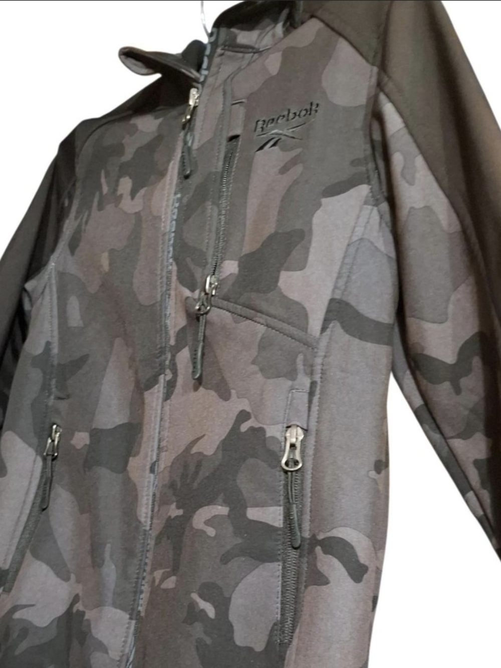 Reebok Kids Black & Gray Camo Softshell Jacket